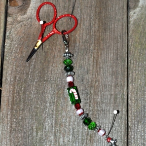 Completed Scissors Bead Fob