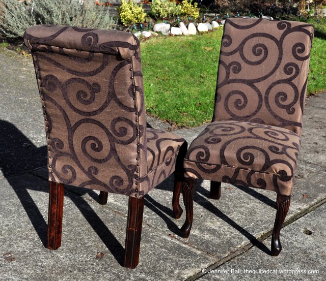 Re-upholstered chairs, front and back